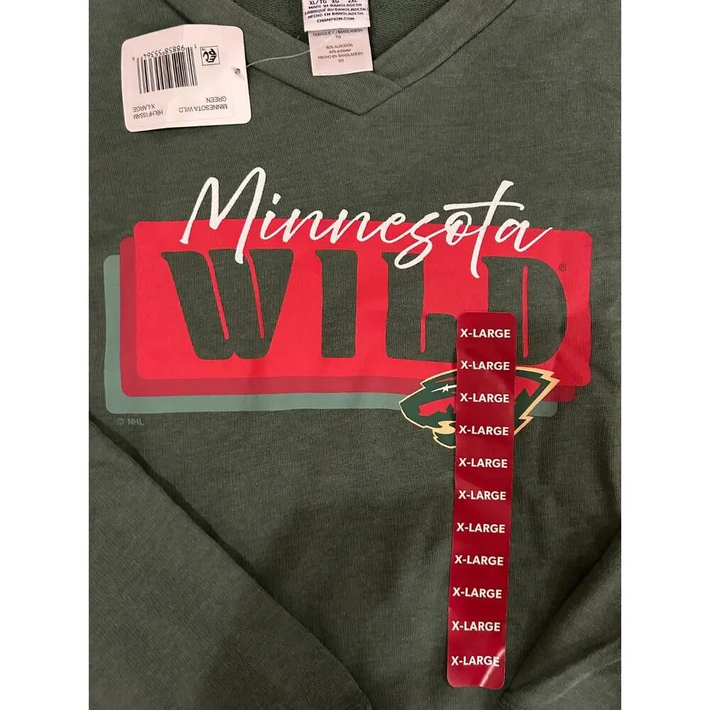 NWT Minnesota Wild Lace Up Hoodie Mens XL Green NHL Hockey Sweatshirt